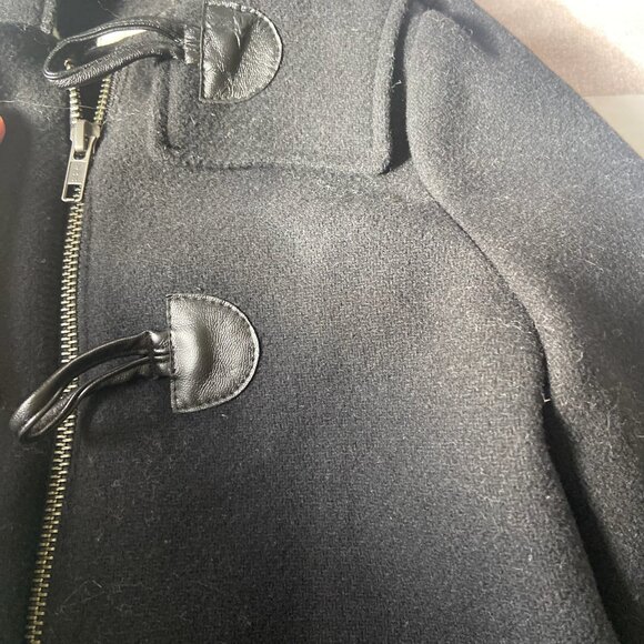 EUC Baby Gap Black Wool Pea Coat with Hood Toddler Girl Sz 4 years - Picture 6 of 8